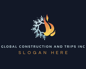 Blaze - Fire Ice Snowflake logo design