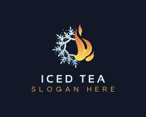 Fire Ice Snowflake logo design