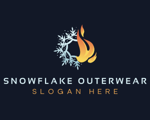 Fire Ice Snowflake logo design