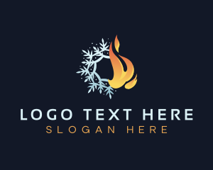 Fire - Fire Ice Snowflake logo design