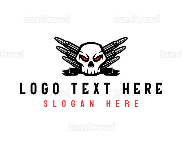 Skull Ammunition Bullet Logo