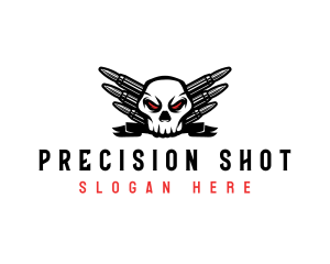 Rifle - Skull Ammunition Bullet logo design