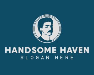 Handsome - Male Moustache Grooming Salon logo design