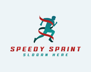 Marathon Runner Race logo design