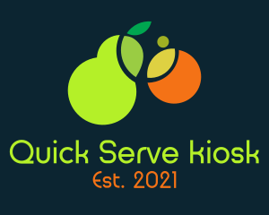 Avocado Orange Fruit Market logo design