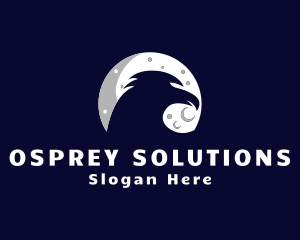 Osprey - Night Moon Bird logo design