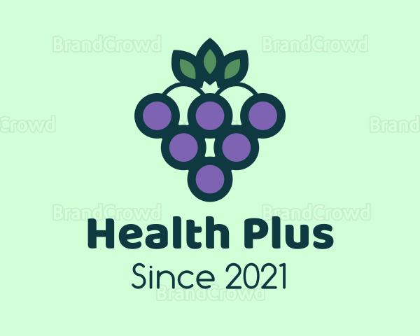 Organic Grapes Fruit Logo