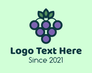 Produce - Organic Grapes Fruit logo design