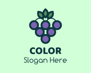 Organic Grapes Fruit  Logo