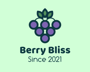 Organic Grapes Fruit  logo design