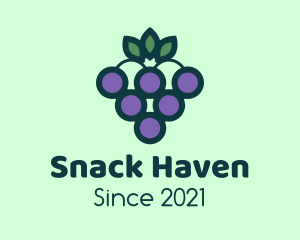 Organic Grapes Fruit  logo design