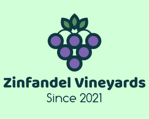 Organic Grapes Fruit  logo design