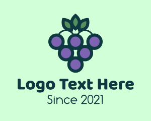 Healthy - Organic Grapes Fruit logo design
