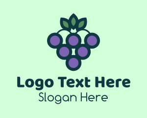 Organic Grapes Fruit  Logo