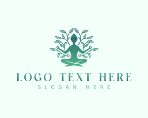 Feminine - Woman  Wellness Yoga Leaf logo design