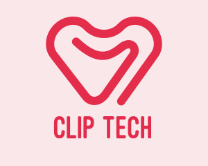 Clip - Minimalist Red Heart logo design