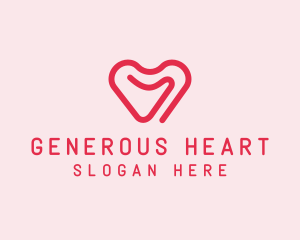 Minimalist Red Heart  logo design