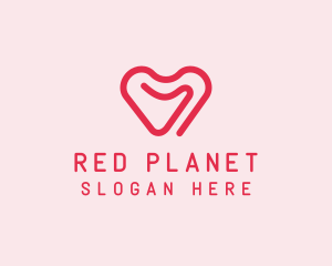 Minimalist Red Heart  logo design