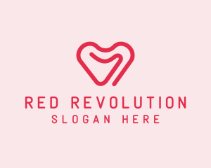 Minimalist Red Heart  logo design