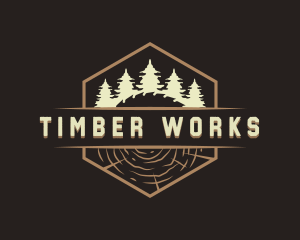 Woodwork Logging Timber logo design