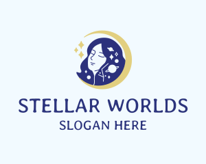 Planets - Cosmic Face Woman logo design