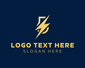 Light - Electric Bolt Bulb logo design