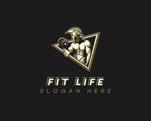 Spartan Dumbbell Fitness logo design