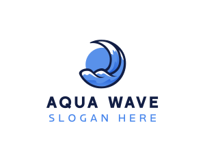 Beach Wave Ocean logo design