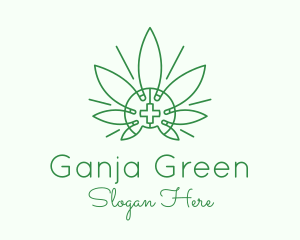 Ganja - Medical Marijuana Outline logo design