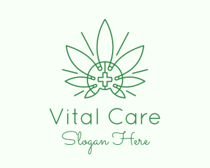 Medical - Medical Marijuana Outline logo design