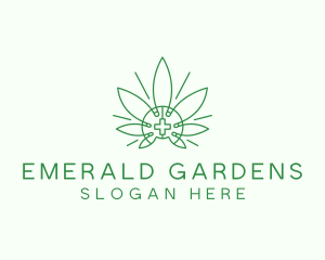 Medical Marijuana Outline logo design