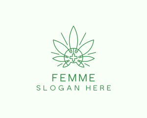 Medical Marijuana Outline logo design