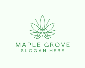 Medical Marijuana Outline logo design