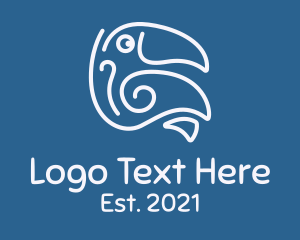 Wildlife Center - Swirly Toucan Doodle logo design