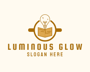 Illuminated - Light Bulb Learning Book logo design