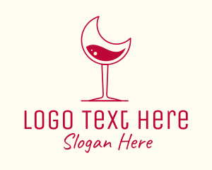 Vineyard - Moon Wine Glasss logo design