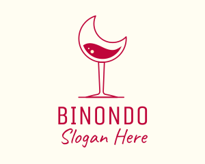 Bartender - Moon Wine Glasss logo design