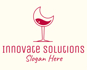 Wine Tasting - Moon Wine Glasss logo design