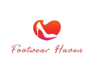 Heart Stiletto Heels logo design