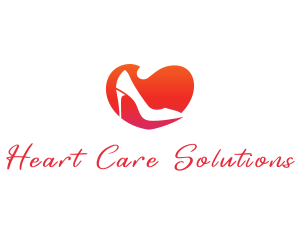 Heart Stiletto Heels logo design