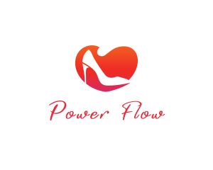 Pump - Heart Stiletto Heels logo design