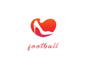 Footwear - Heart Stiletto Heels logo design