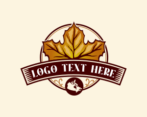 Map - Canada Maple Leaf logo design