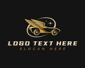 Sedan - Car Wings Driving logo design