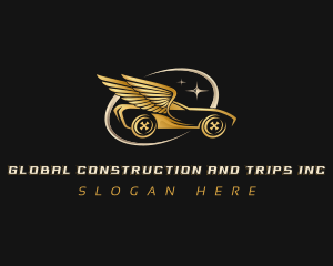 Race - Car Wings Driving logo design