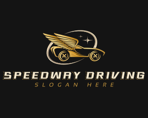 Driving - Car Wings Driving logo design