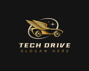 Car Wings Driving logo design