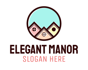 Manor - Neighborhood House Circle logo design