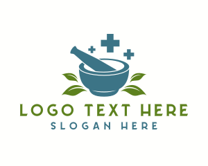 Mortar And Pestle - Organic Medicinal Herb logo design