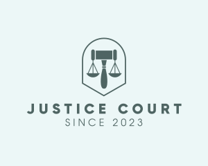 Court - Court House Gavel Scale logo design